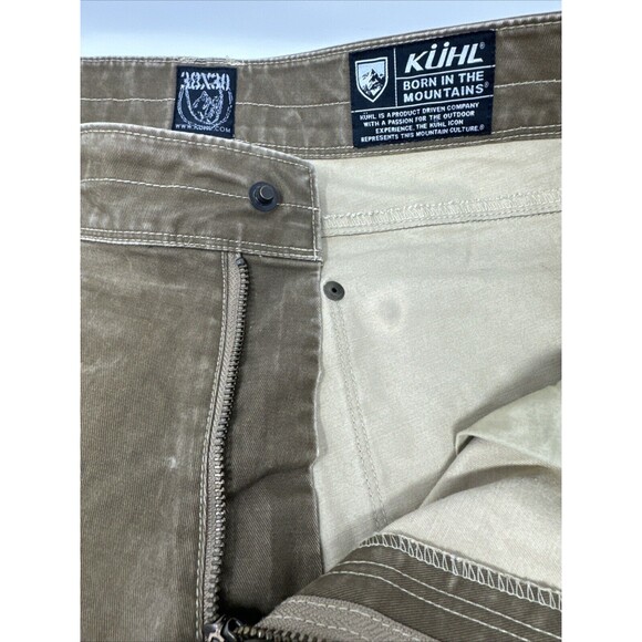 Kuhl Mens Pants Gray 38X30 Crag Vintage Patina Dye Distressed Casual Brown - Picture 9 of 14